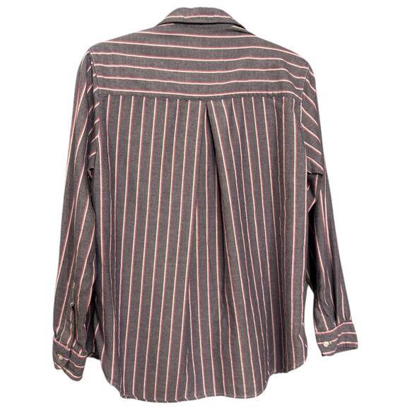 Grayson Women's S The Hero Long Sleeve Cotton Button Up Blue Pink Stripe Western - Picture 4 of 9